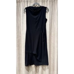 Porto San Francisco Black Cowl Neck Sleeveless Midi Sheath Dress Sz 1 - Small 6